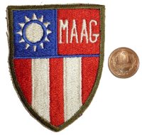 ＜実物USEDカットエッジパッチ 米陸軍中国・ビルマ・インド戦域陸軍部隊 MAAG＞