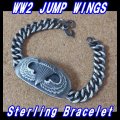 ＜ヴィンテージ WW2 JUMP WINGS 米陸軍空挺章 ブレスレット Sterling Silver仕様＞ 