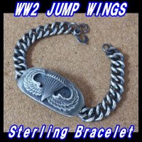 ＜ヴィンテージ WW2 JUMP WINGS 米陸軍空挺章 ブレスレット Sterling Silver仕様＞ 