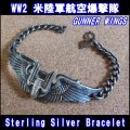 ＜ヴィンテージ WW2 米陸軍航空爆撃隊 GUNNER WINGSパイロット SILVER仕様 ブレスレット＞ 