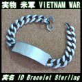 ＜ヴィンテージ ベトナム戦争 実物 米軍 実名 ID ブレスレット Sterling Silver仕様＞ 