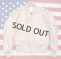 ＜USAF仕様 実物CWU-45/P フライトジャケット 光沢TAN色 Sサイズ 美品＞ 