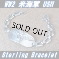 ＜ヴィンテージ WW2 米海軍/USN スイートハートブレスレット Sterling SILVER仕様＞ 