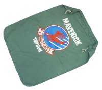 ＜実物米軍ランドリーバッグ 手振りミシン刺繍 TOP GUN MAVERICK柄＞