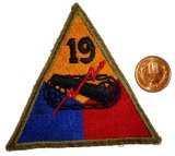 画像: ＜実物USEDカットエッジパッチ 米陸軍第19機甲師団＞