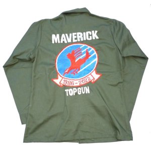 画像: ＜実物80S米軍シャツOG-507デッドストック 手振りミシン刺繍 TOP GUN MAVERICK柄＞