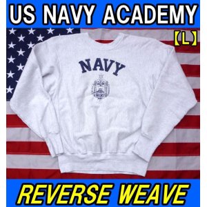 画像: ＜US NAVY ACADEMY スウェットシャツ Lサイズ THE MIDSHIPMEN STORE リバースウィーブ USED＞