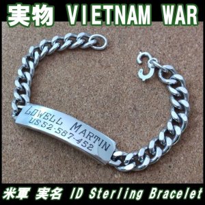 画像: ＜ヴィンテージ ベトナム戦争 実物 米軍 実名 ID ブレスレット Sterling Silver仕様＞ 