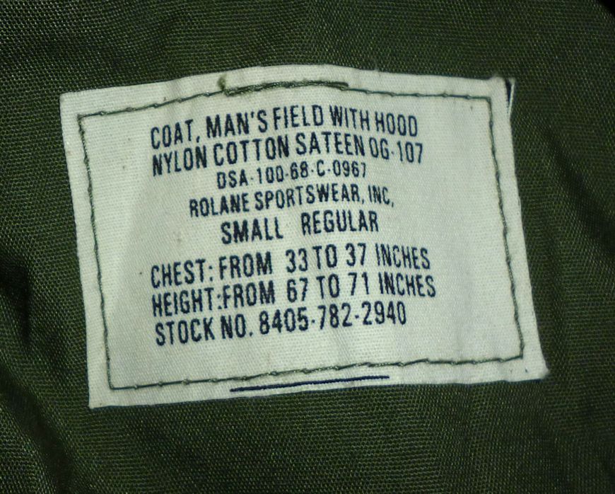 画像: ＜実物M-65 フィールドジャケット サイズ希少S/R アルミZIP 会計年1968年ベトナム戦争期 未使用品＞ 