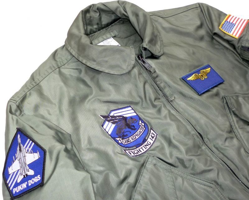 【限定品】 USED Sサイズ フライトジャケット 実物CWU-45/P VFA-143 - フライトジャケット