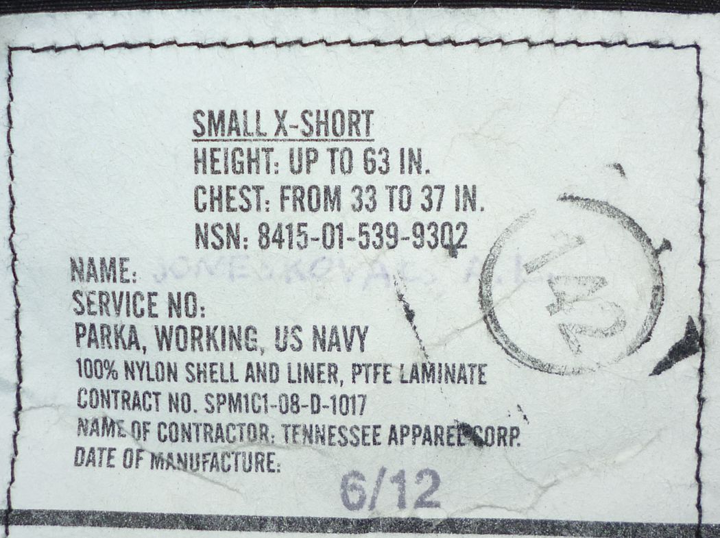 画像: ＜実物米海軍 NWU ゴアテックスパーカー S-X-SHORT USED＞