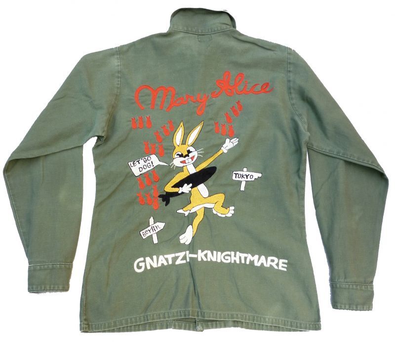実物ベトナム戦争期米軍USEDシャツベース スカシャツ 手振りミシン刺繍 