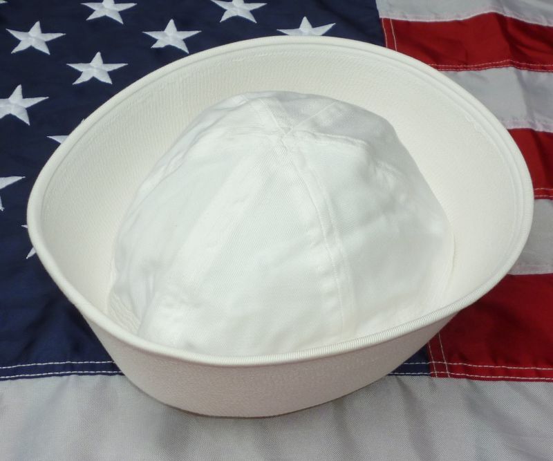 画像1: ＜実物 米海軍 白色 セーラー帽 サイズ7-1/2 USED 美品＞