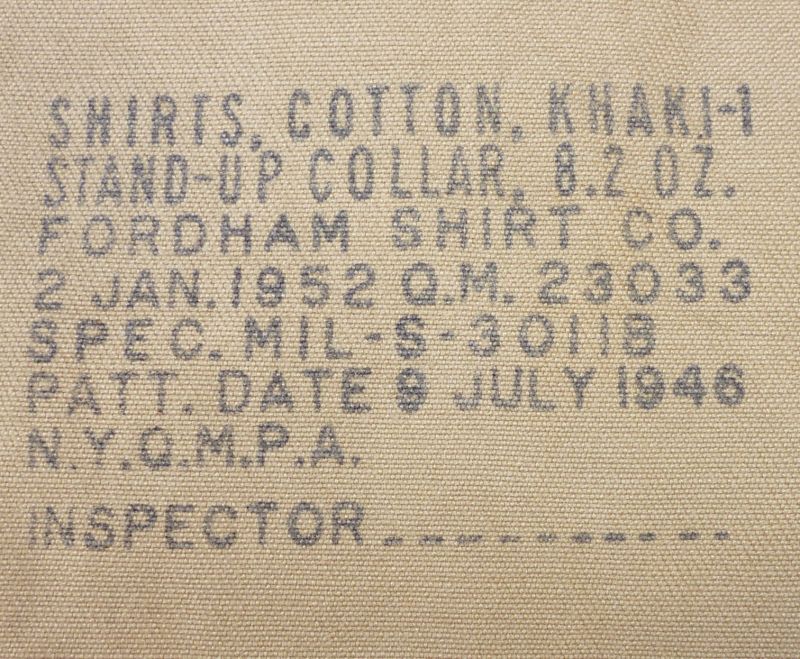 画像: ＜実物 1952年 KHAKI-1シャツ 14 1/2 x 32 USED＞