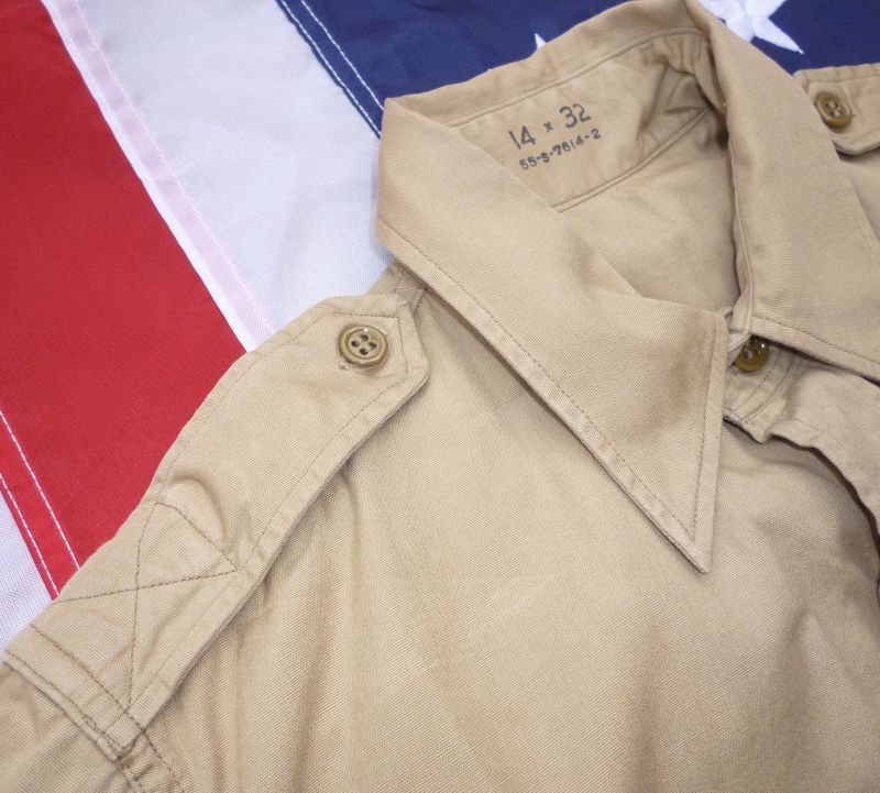 画像: ＜実物 AFパッチ付 1948年 KHAKI-1シャツ 14 x 32 USED＞