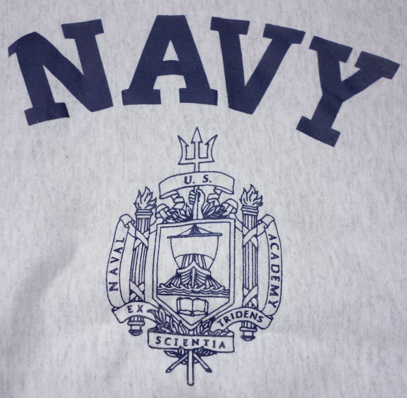 画像: ＜US NAVY ACADEMY スウェットシャツ Lサイズ THE MIDSHIPMEN STORE リバースウィーブ USED＞