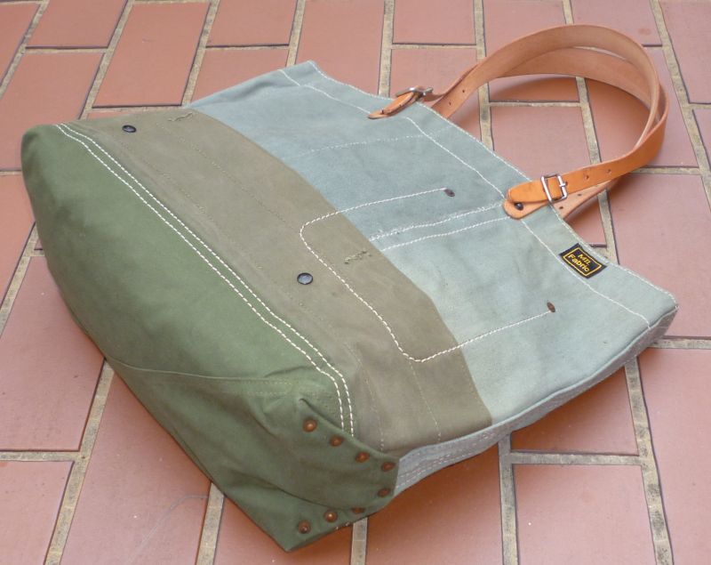 画像: ＜MIL Fabric 実物欧米軍キャンバス生地組み合わせ リメイク トートバッグ＞