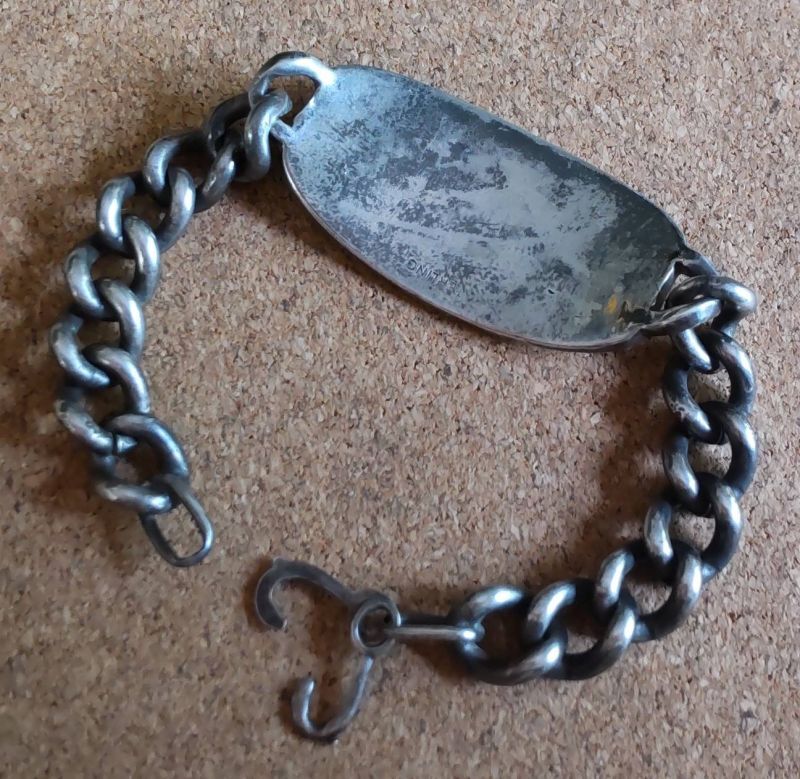 画像: ＜ヴィンテージ WW2 実物 米陸軍航空隊 実名 ID ブレスレット Sterling Silver仕様＞ 