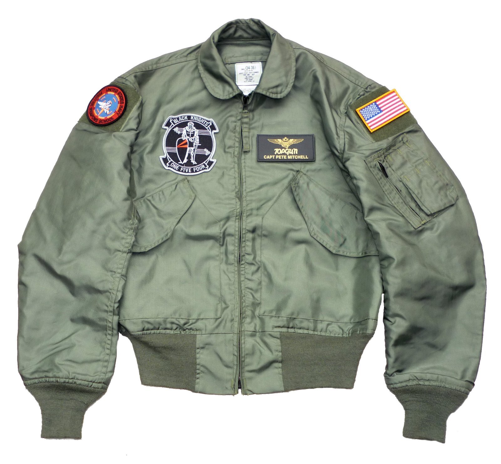 画像1: ＜映画トップガン2 撮影現場で着ていた幻のVFA-154 実物CWU-36/P フライトジャケット Sサイズ USED＞