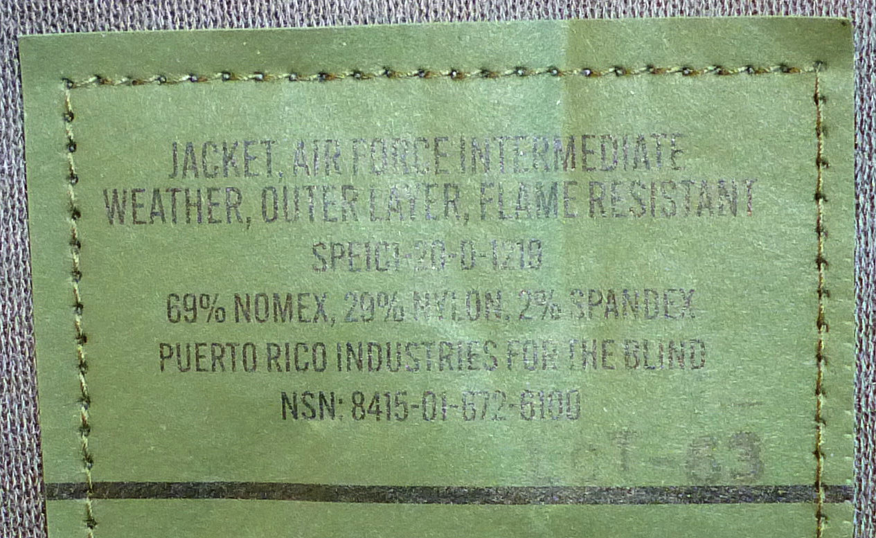 画像6: ＜実物米軍最新式 Air Force IWOL FR フライトジャケット SMALL-SHORTサイズ 未使用＞